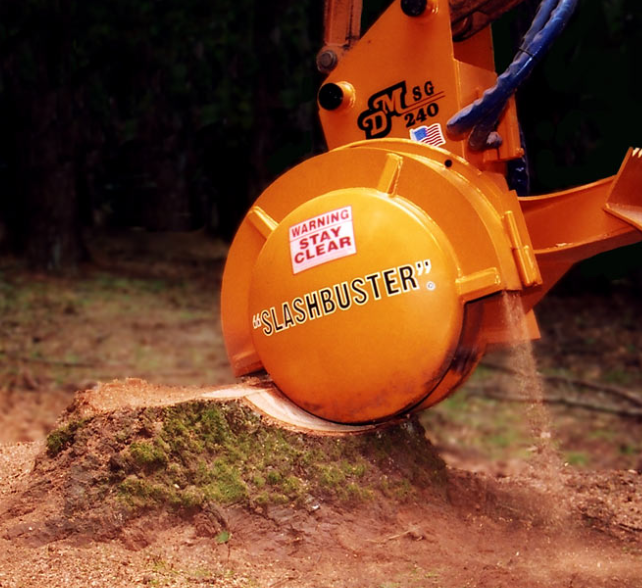 this is a picture of stump grinding by fullerton pro tree services